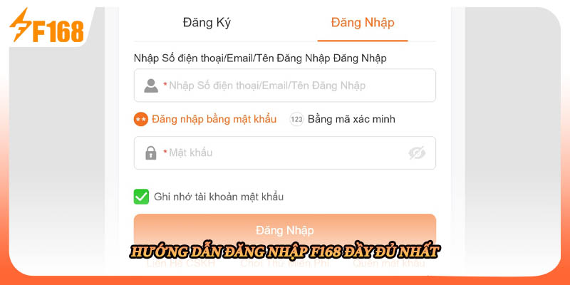 Hướng dẫn đăng nhập F168 đầy đủ nhất